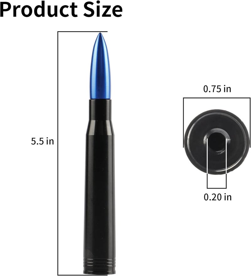 BJSIA Universal Car Antenna Replacement Compatible with Ford, Dodge, Chevrolet, GMC, Jeep, Toyota Truc kReplacement Antenna - Made of Rugged Billet and Aluminum, Blue, Car Accessories - Image 2